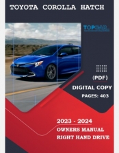 TOYOTA COROLLA HATCHBACK 2023-2024 OWNERS MANUAL